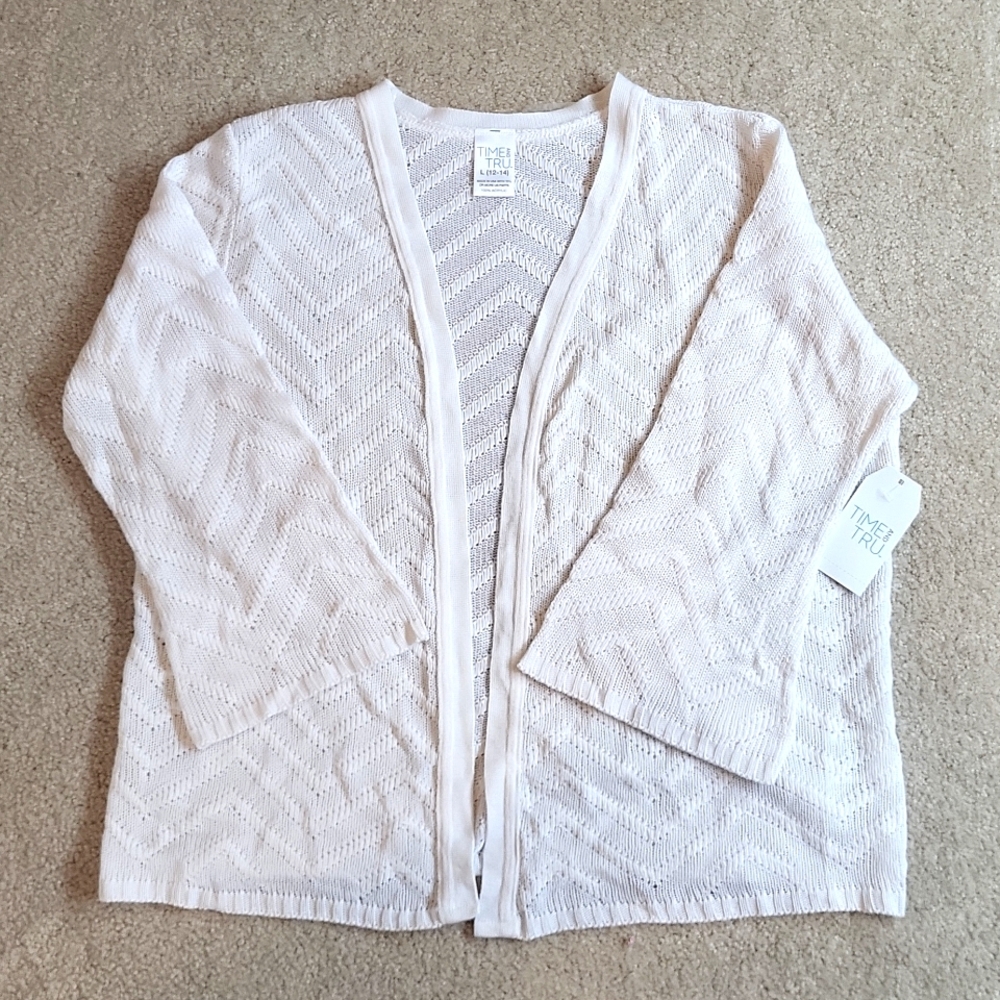 Time and Tru White Cardigan
